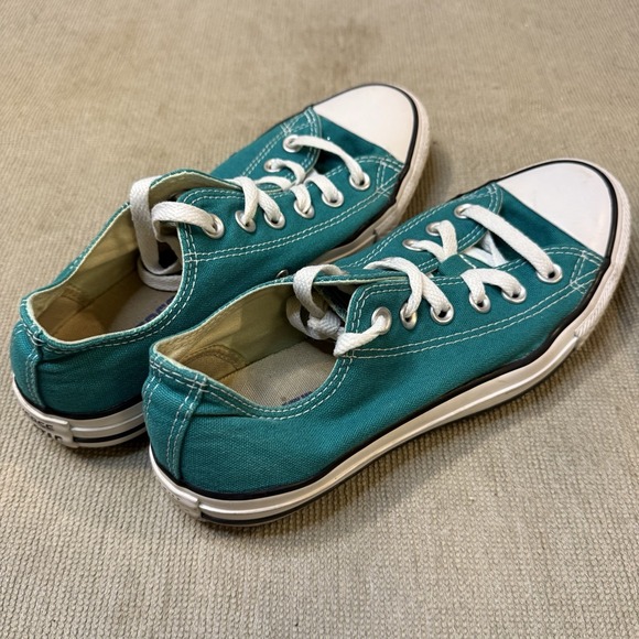 Converse Chuck Taylor All Star Canvas Low Top Sneakers Teal W-7 M-5 - Picture 6 of 8